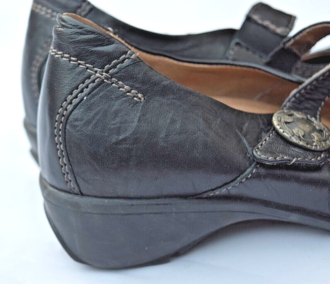 Sanita Mary Jane Leather Comfort Shoes Black Size 36 USA 6