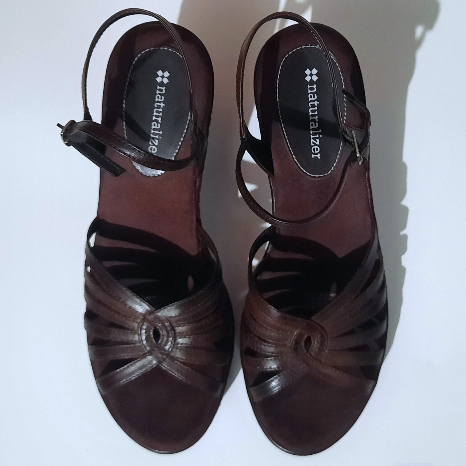Naturalizer Wedge Heel Sandals Brazil Brown Strap – Women’s 7.5