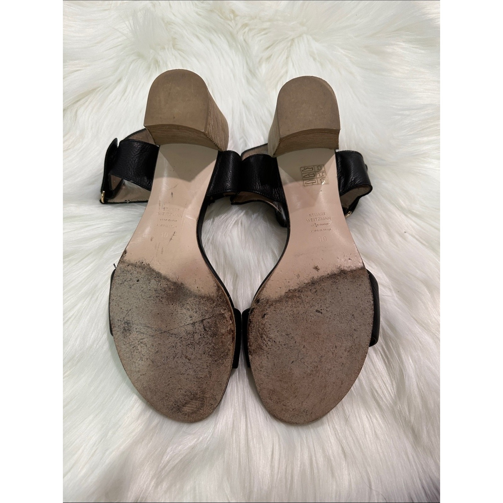 Stuart Weitzman Broadband Leather City Sandals