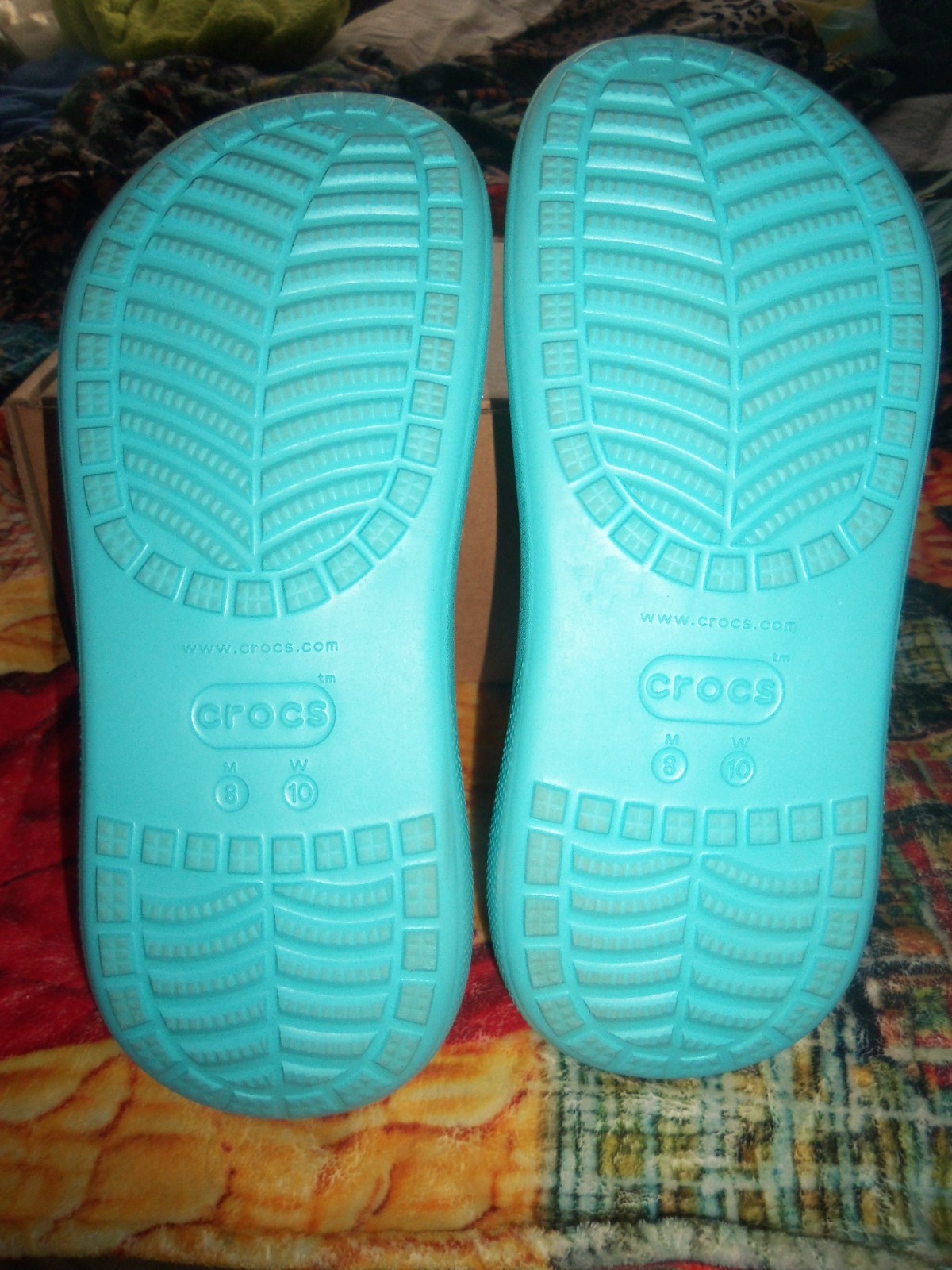Crocs Blue Classic Crush Clogs Wedge Platform Mules Sandals Size W 10 – M 8