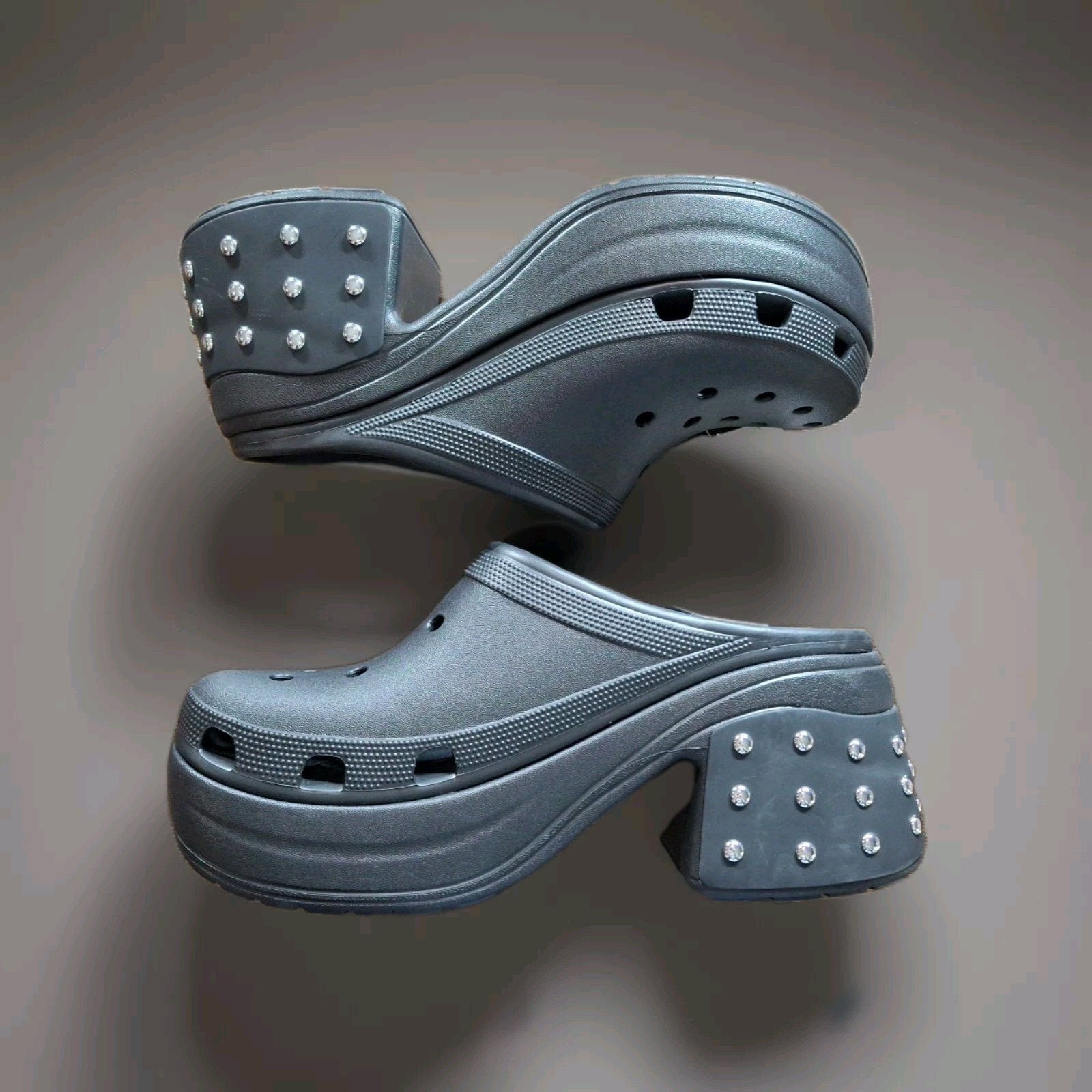 Crocs Siren Studded Platform Heel Clog Black Womens Size 13 / Mens Size 11 – NEW