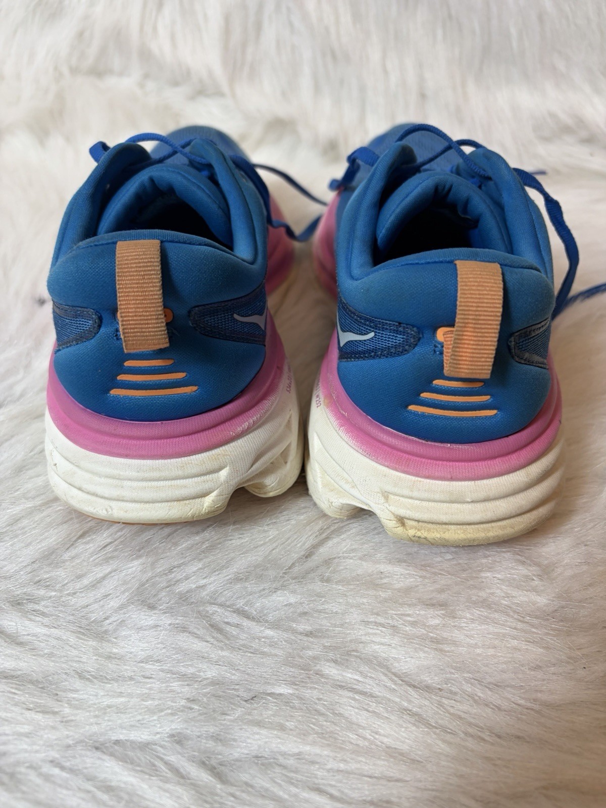Hoka One One Bondi 8 Women’s Sz 9.5 B Blue/Pink Athletic Running Comfort Sneaker