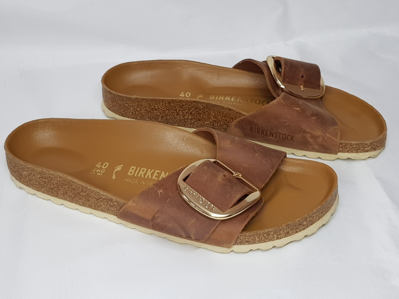 BIRKENSTOCK Madrid Big Buckle sandals in oiled leather for women, size 40