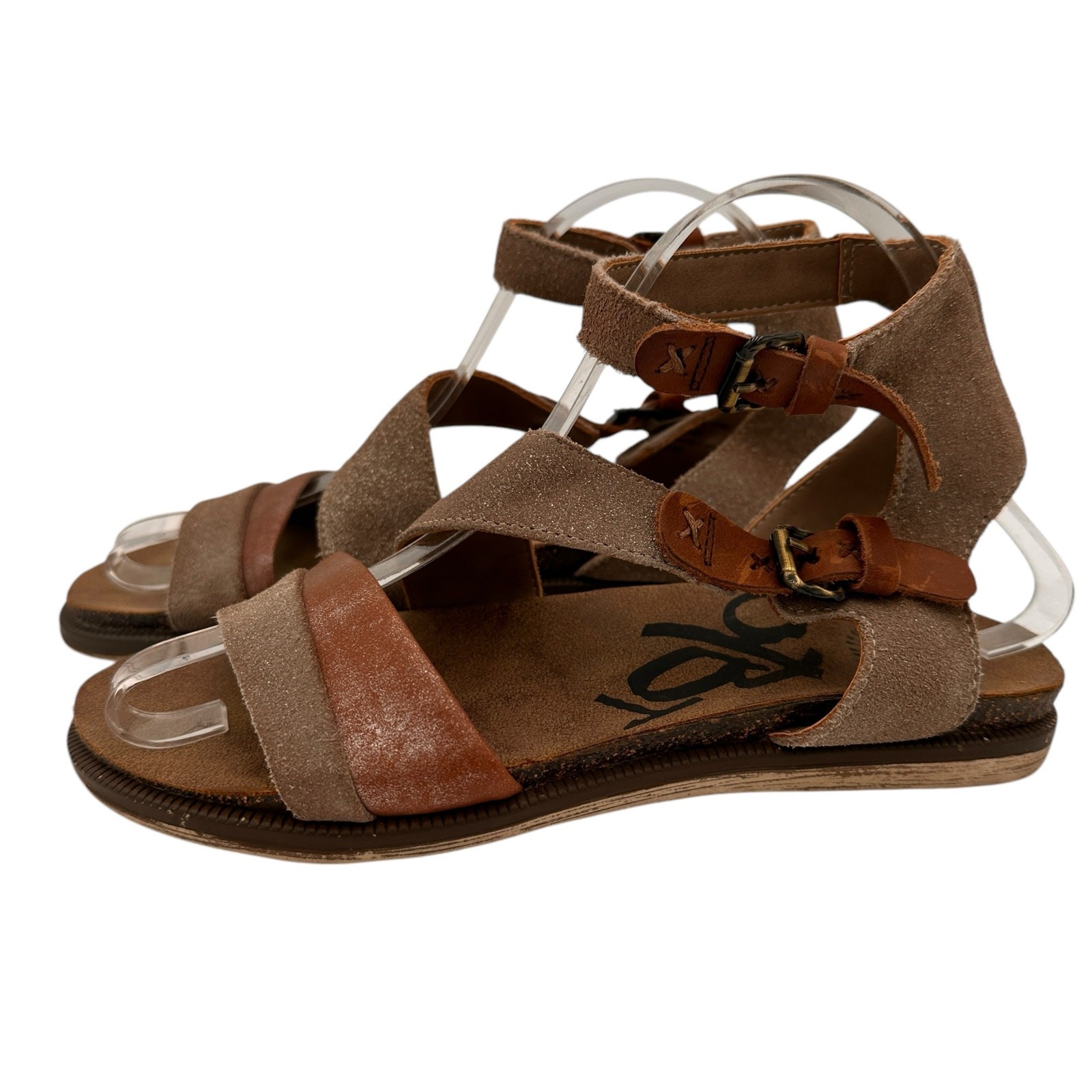 OTBT Leather Strappy Buckle Ankle March On Sandals Size 7