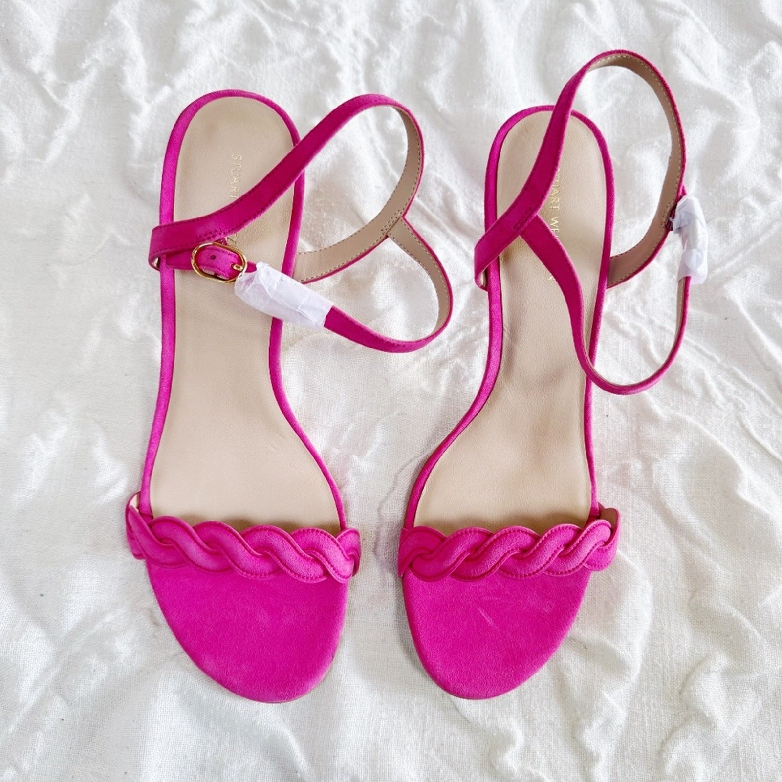 Stuart Weitzman Dancer Twistie 100Suede Sandal In Pink