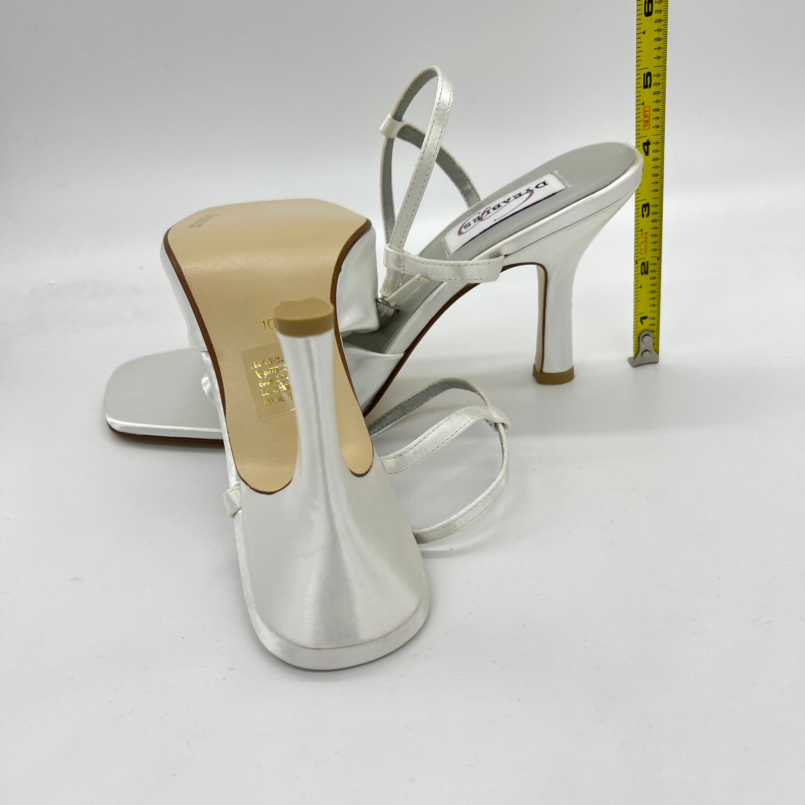Dyeables Women Super Soft Satin Buckle Slingback Knot Sandal White Satin 10B