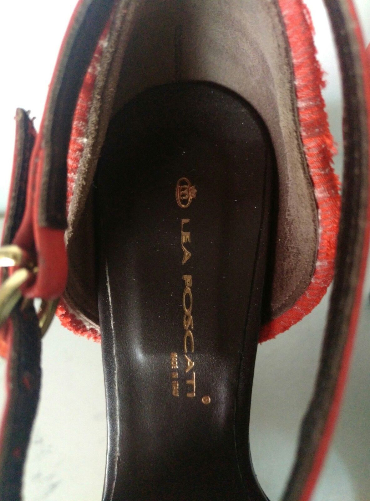 Manas Lea Foscati Elegant Sandal Women Satin Red ITALY N°35-36-37-38-39-40