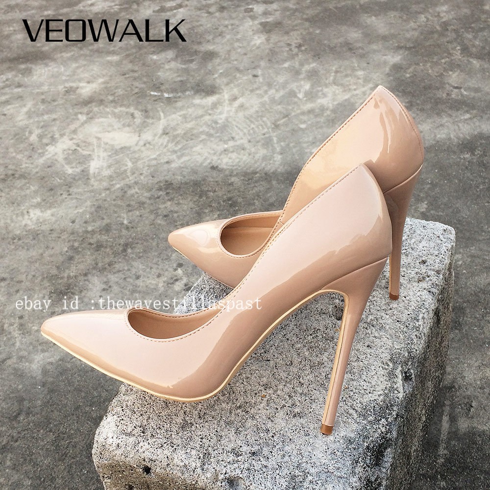 Solid Color Women Sexy Pointed Toe Pumps Ultra High Thin Stiletto Heels Shoes