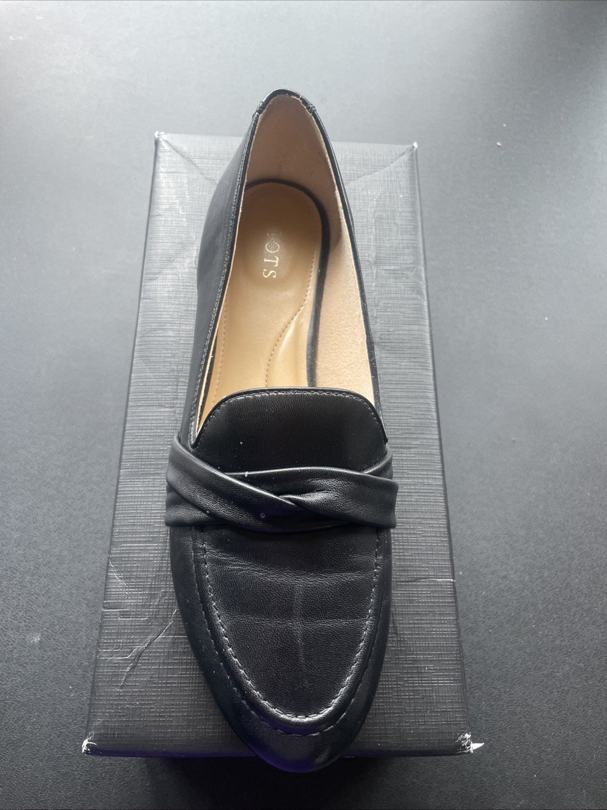 Talbots Black RYAN TWIST NAPPA Leather Twist Women’s Loafer