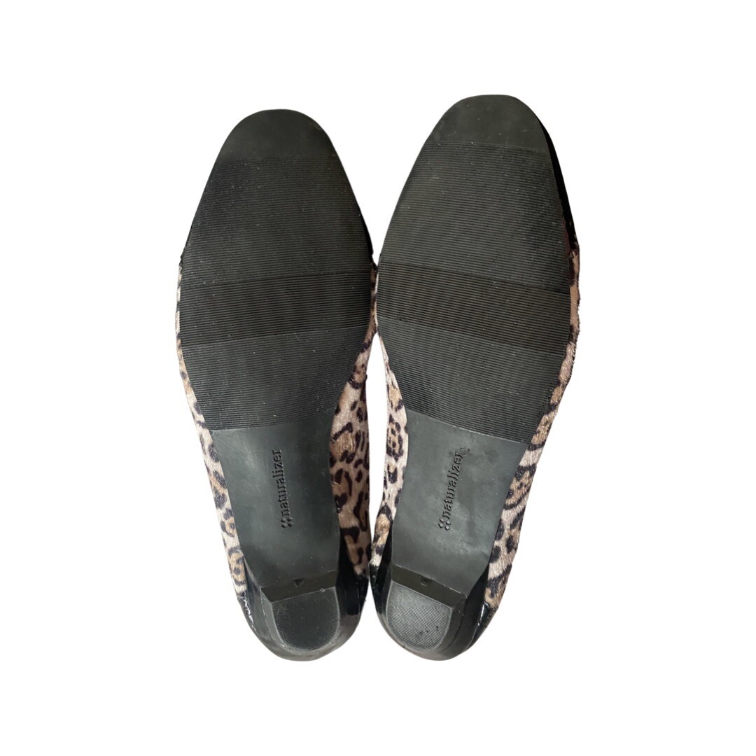 Naturalizer Women’s Cheetah Print Winner round toe bow semi flat Sz 7.5M EUC