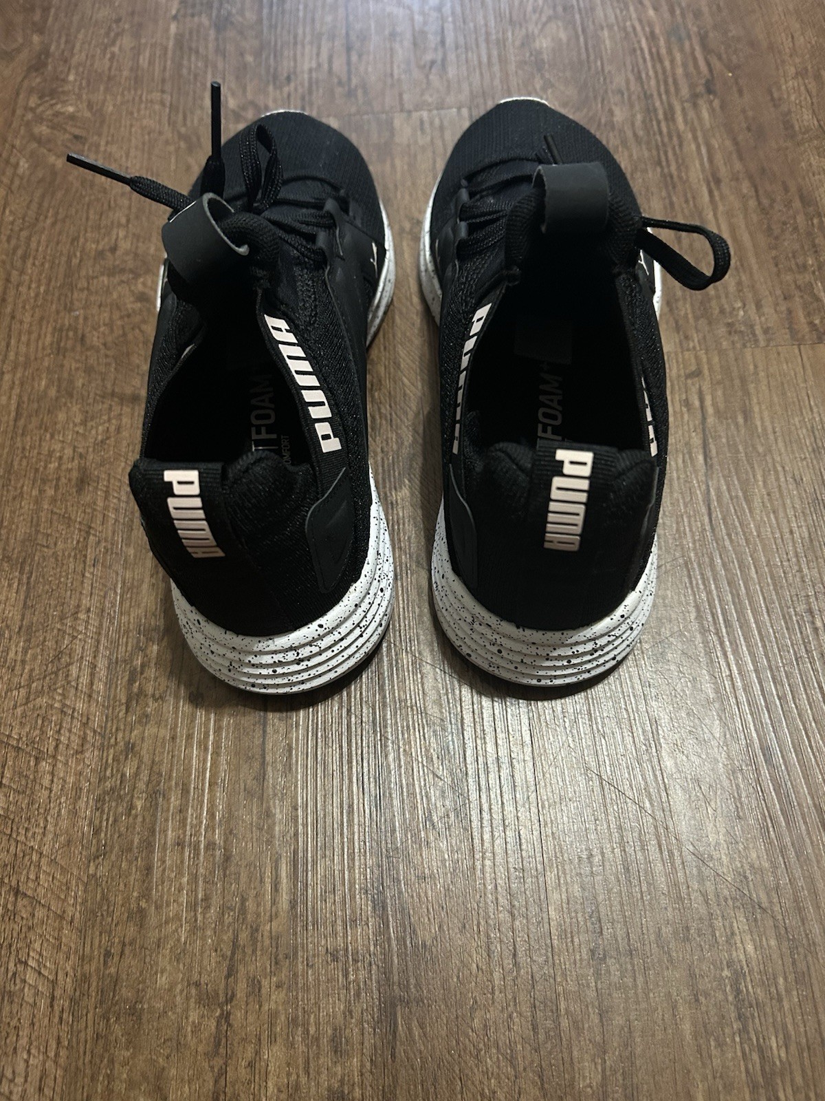 PUMA Prowl Slip-On Black/White Mesh Low Top Sneakers Unisex US 6 women