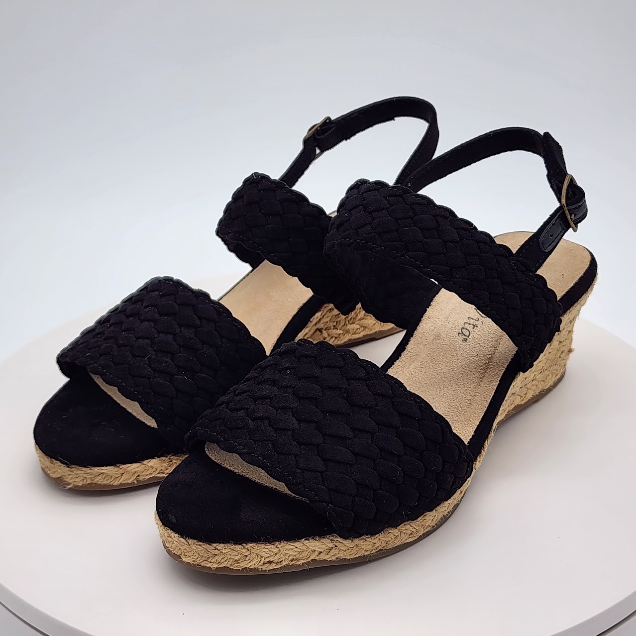Bella Vita Mariella Espadrille Wedge Women’s Sandals 6.5W Black Suede