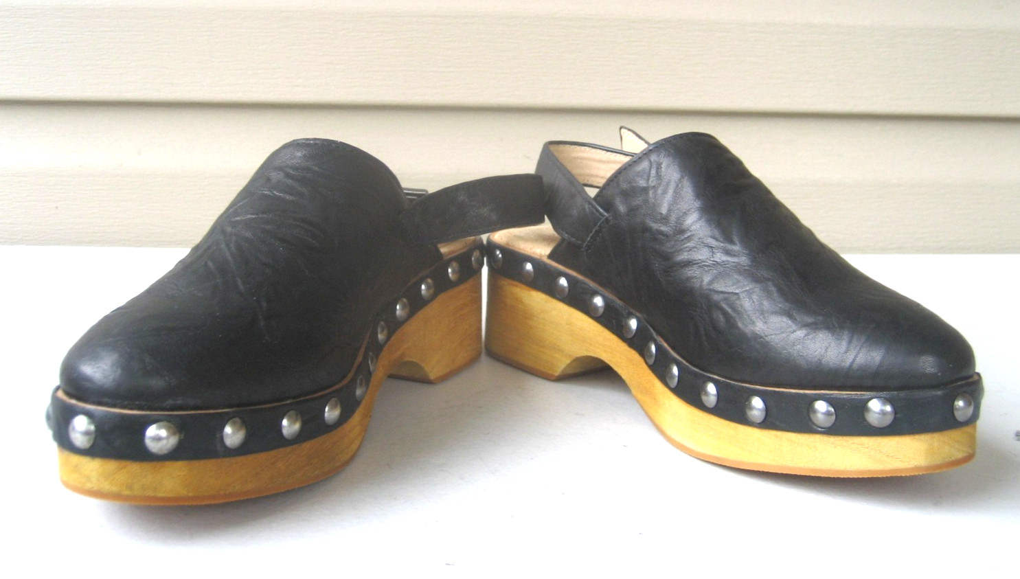 NEW Womens Kelsi Dagger Warehouse Slingback Black Leather Clogs Shoes size 8.5
