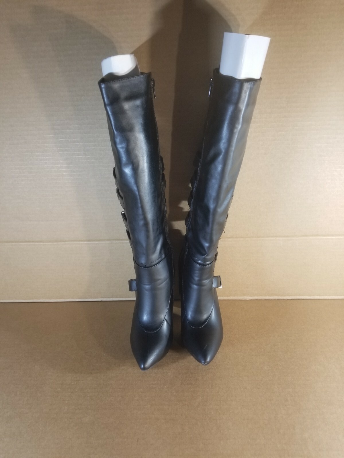 Luxe by JustFab «JF Harley» Biker Heeled Women’s Boots Size 6.5 New in Box Black