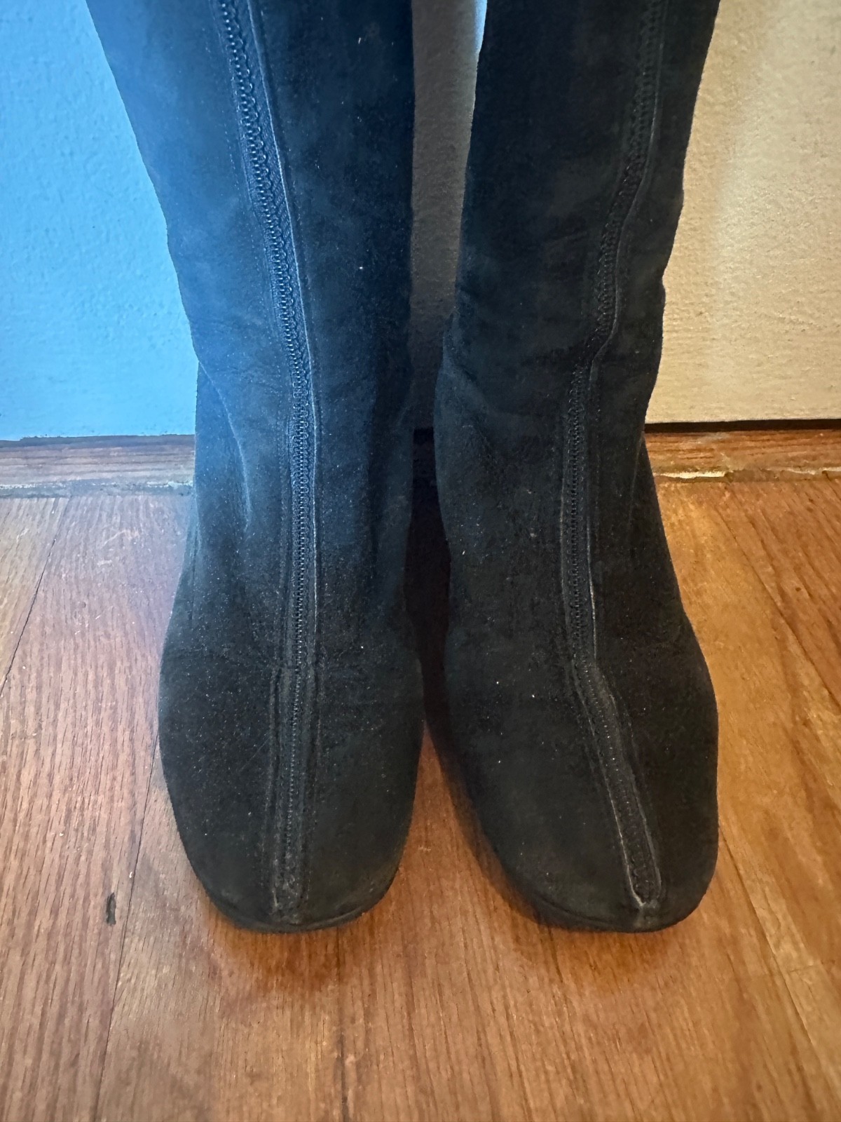 Vintage 1960s 1970s Golo Black Suede Super soft boots 5.5 Tall