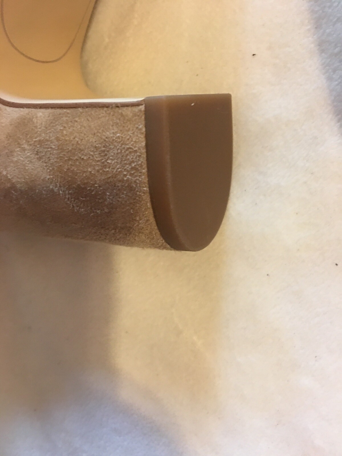 Sam Edelman JUNIE Round Toe Suede Pump Heel BEIGE SZ 9.5