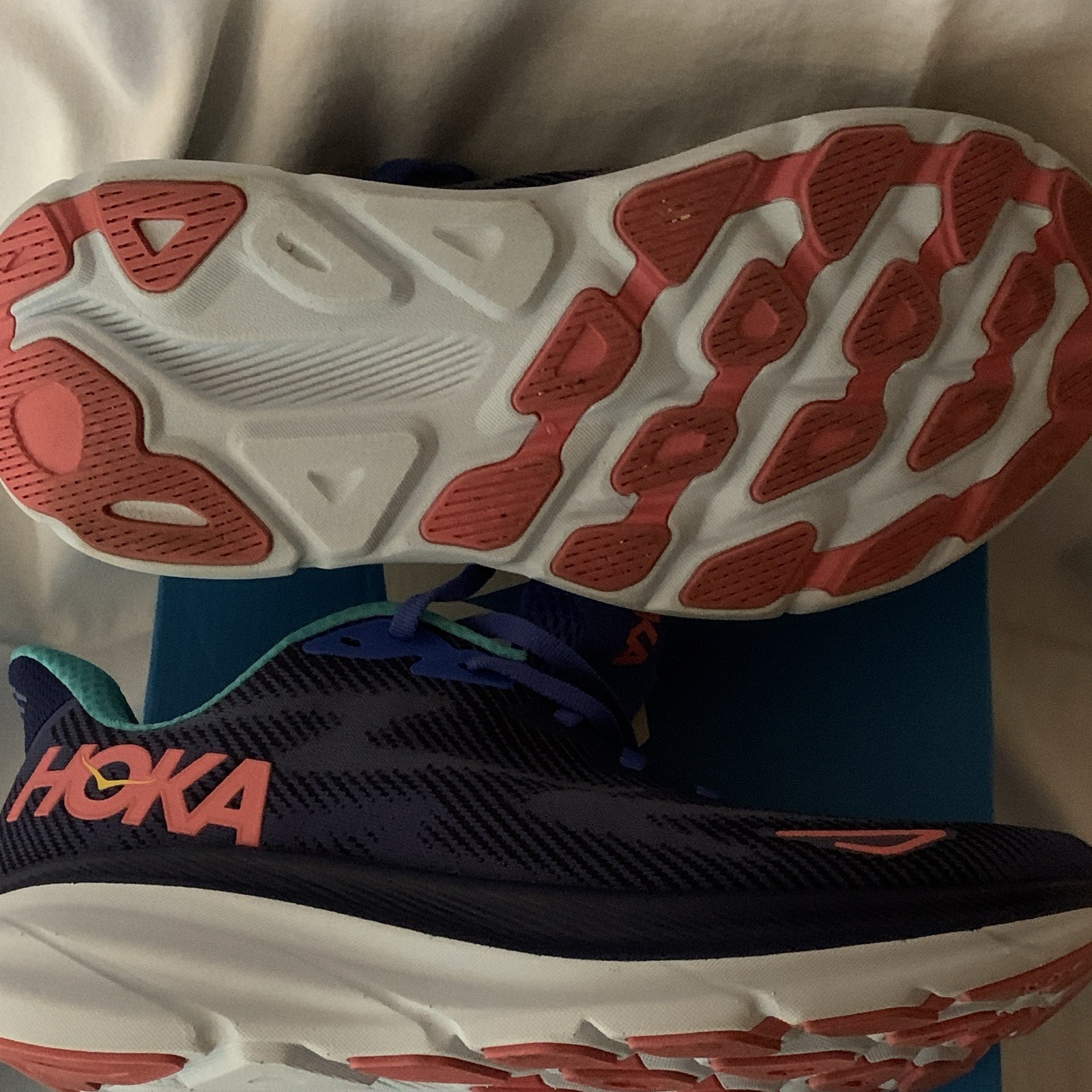 HOKA ONE ONE Clifton 9 Bellwether Blue/Women’s Mesh Running Shoes
