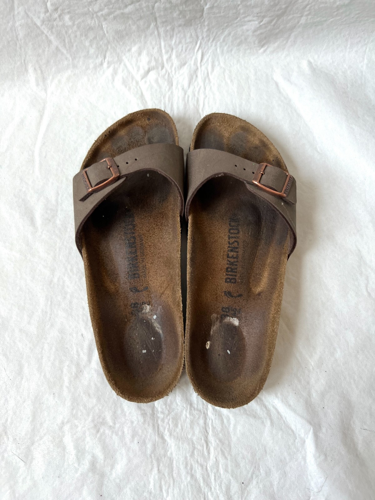 Birkenstock sandals Madrid brown birko flor one strap EU 38 7 7.5 narrow slides