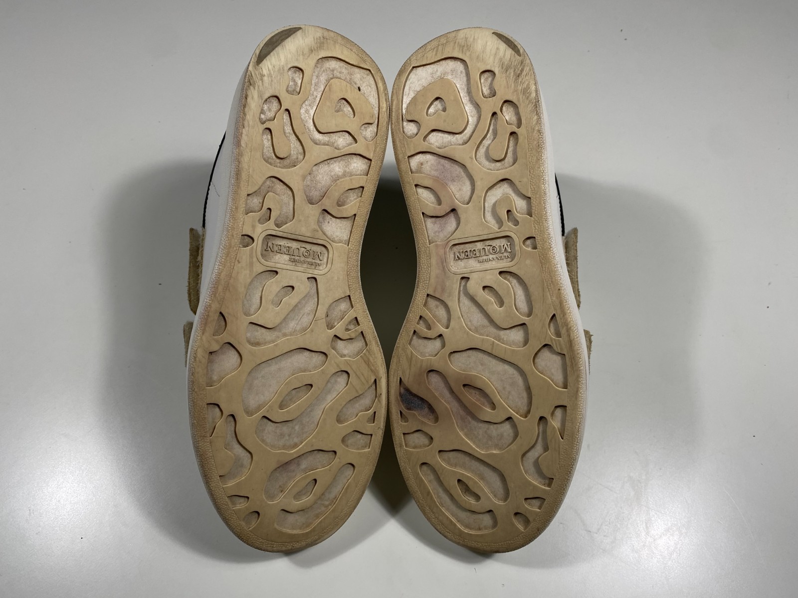 Alexander McQueen Oversized Double Strap White Leather Sneakers size EU 36 1/2