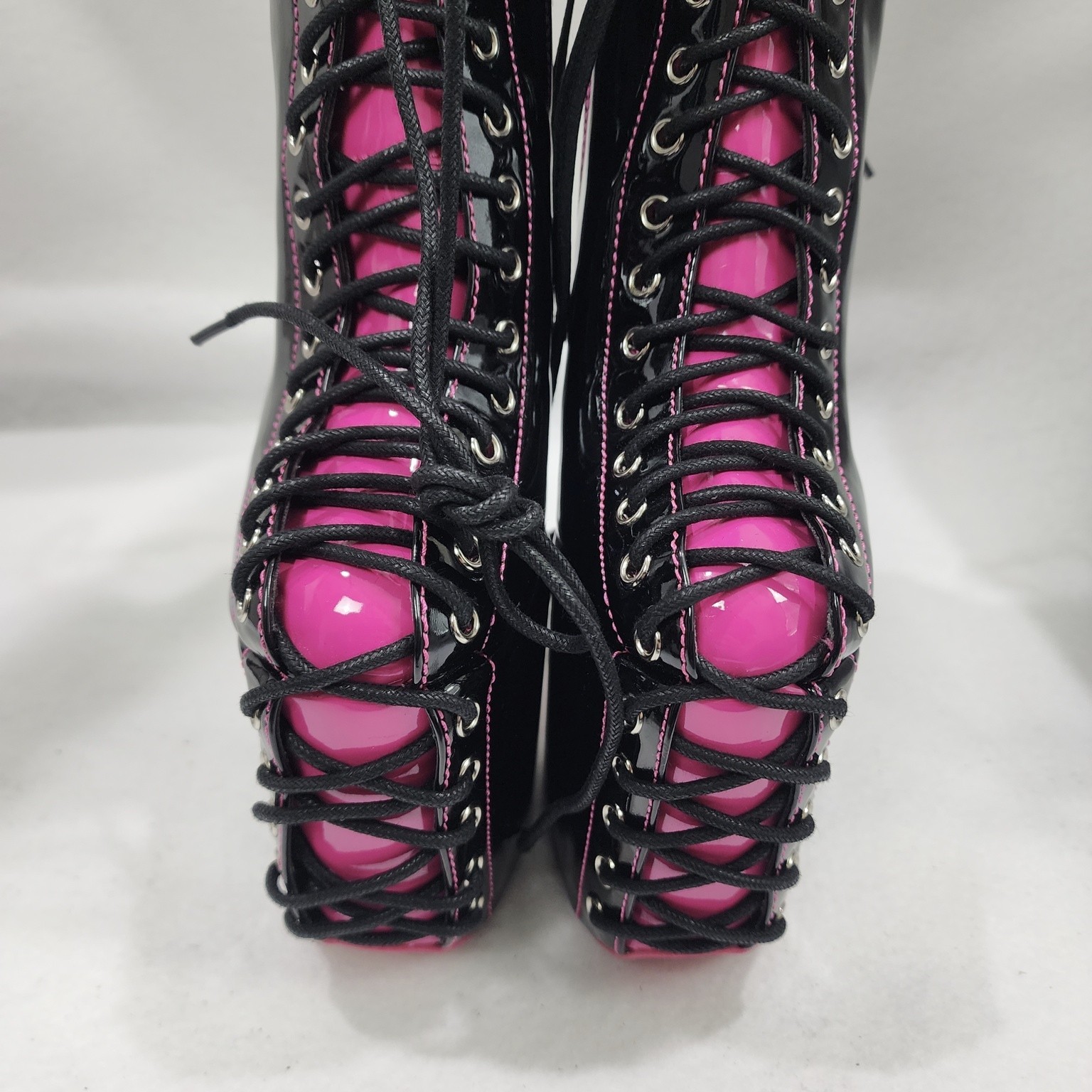 Dolls Kill x Hustler Star Behavior Womens 6 M Platform Black Pink Stiletto Boots