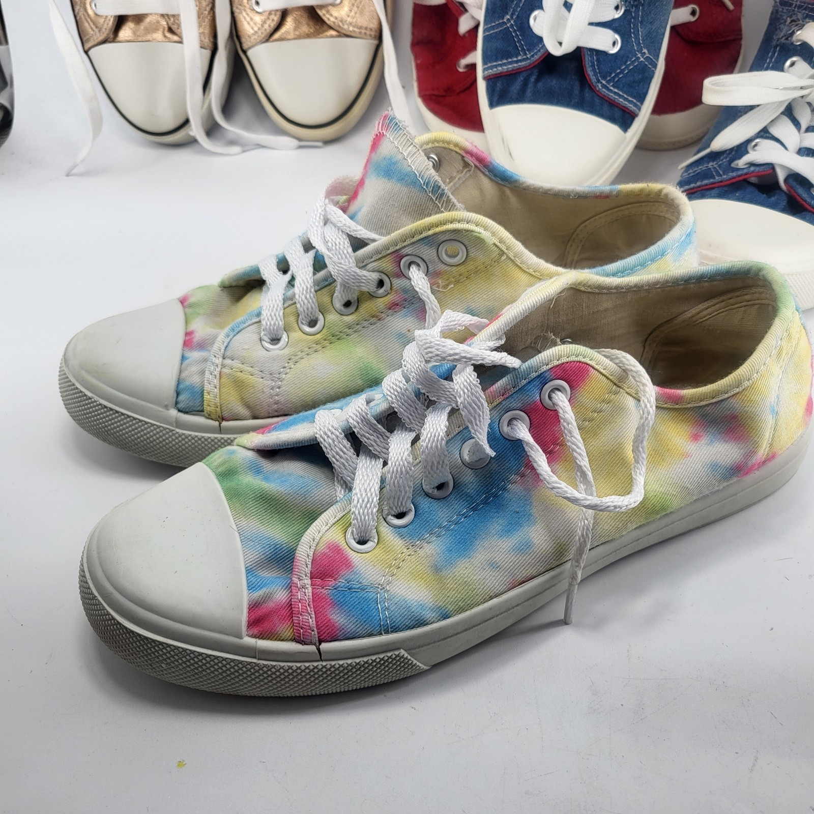 Lot 5 Pairs Canvas Sneakers Shoes Size 9 9.5 Womens Compare 2 Converse All Stars