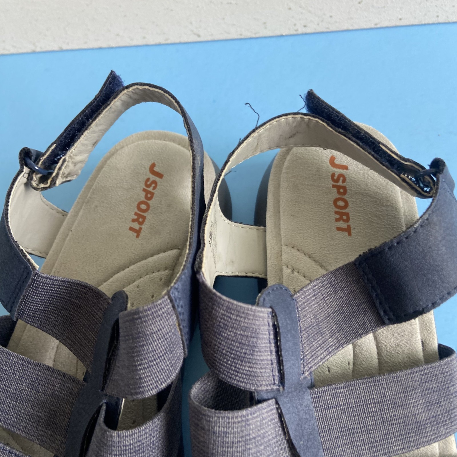 JSPORT Cara Sandals Womens Sz 8.5 Blue Comfort Strappy Lightweight Sandals
