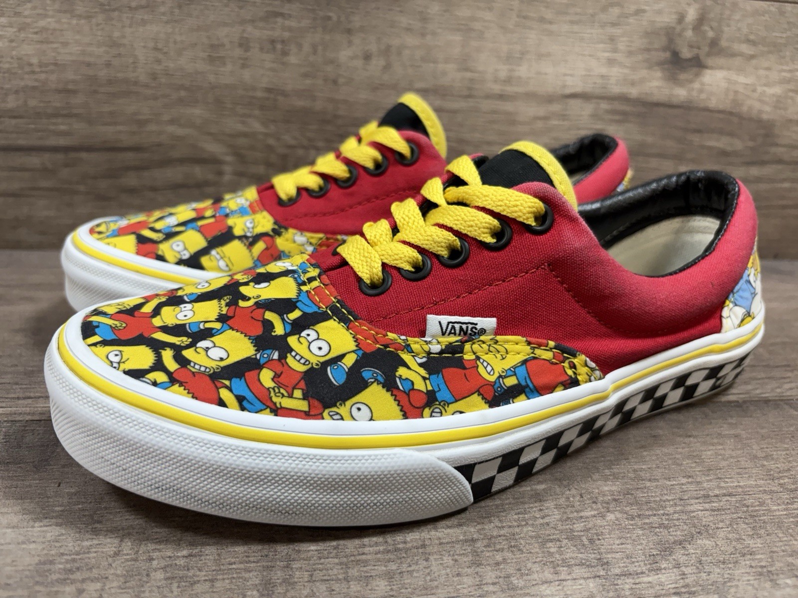 Vans THE SIMPSONS X Customs Bart & Homer Checker Sneakers Shoes Womens Size 8.5