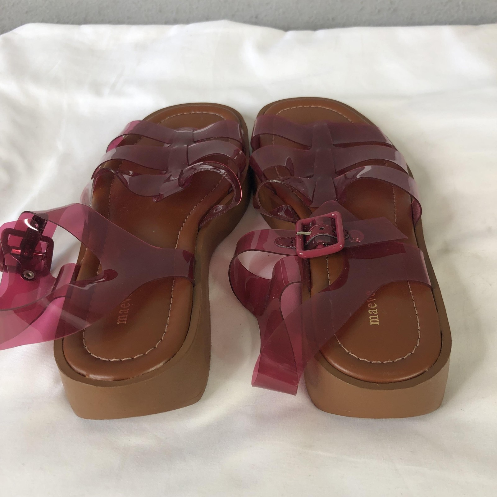 Maeve Shoes Womens Size 8.5 Pink Jelly Strappy Platform Sandals Fishermen Beach