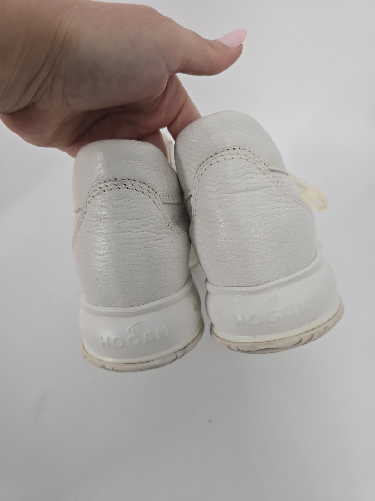 Hogan Interactive Women’s H Bucata White Leather Sneakers Size 36 with Box