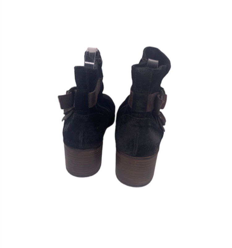 Paul Green black and brown suede leather ankle boots size 9.5