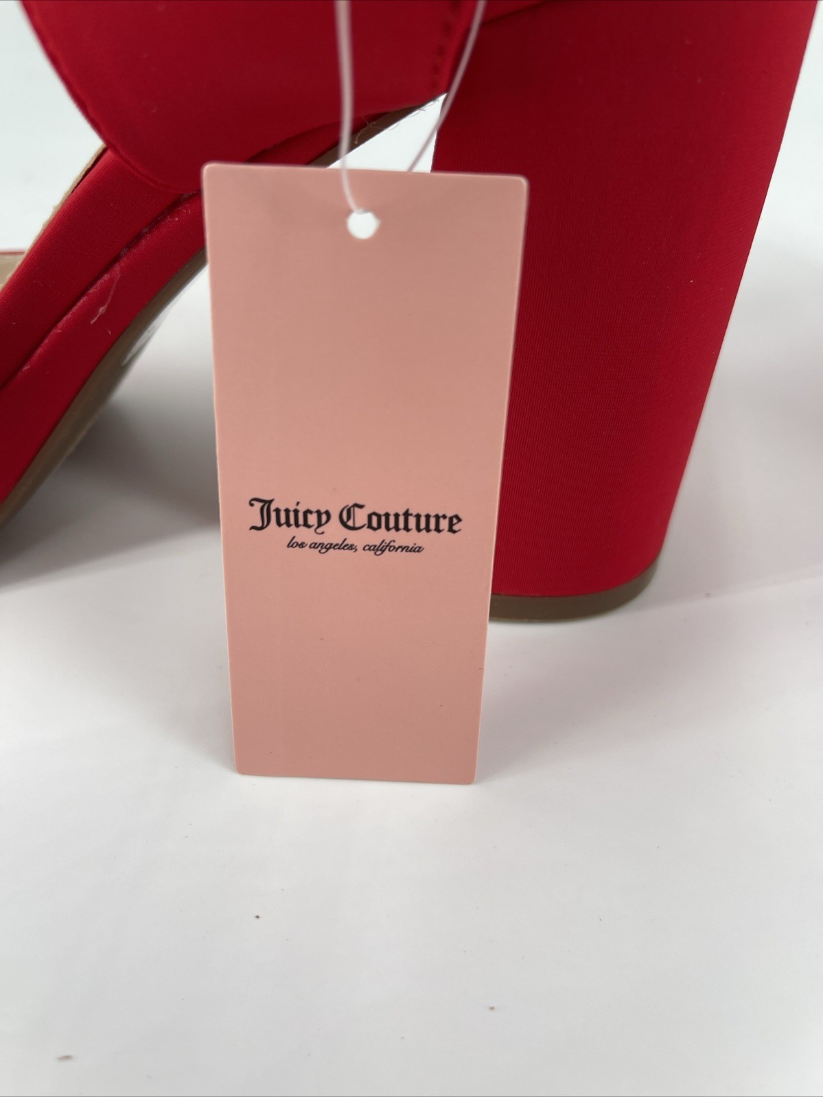 JUICY COUTURE Womens Red/White Logo Glisten Wedge Slingback 7.5M New
