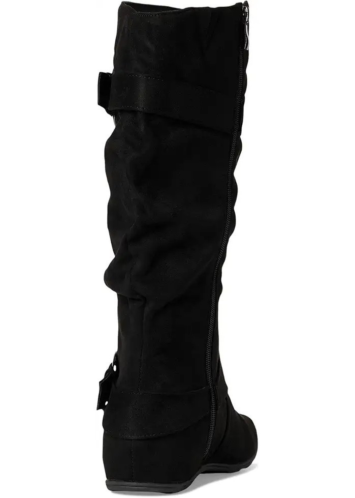 #49 Journee Collection Women’s Jester Extra Wide Calf Rouched Buckle Shaft Boots