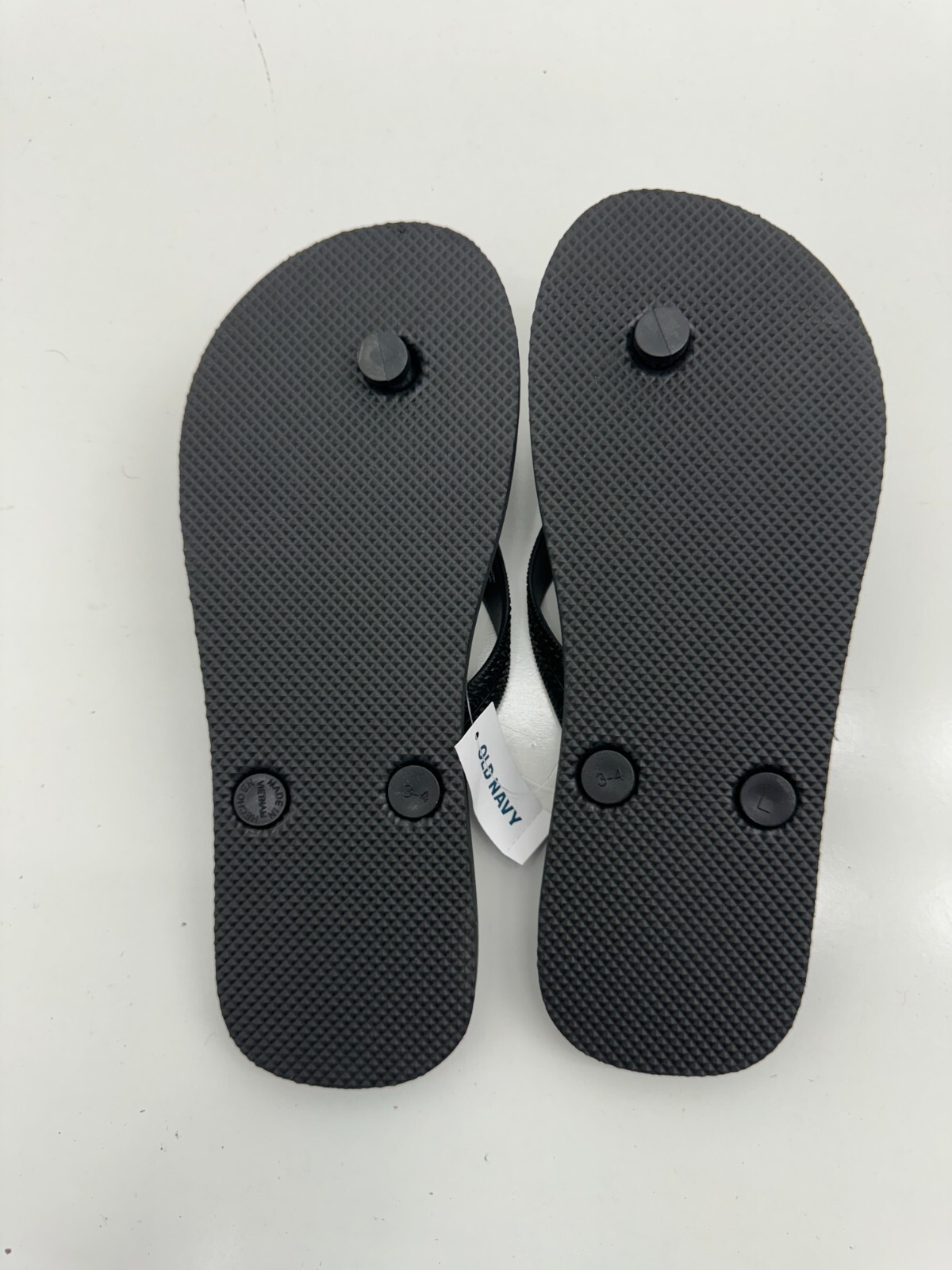Old Navy Girls Black Rubber Flip Flops Size 3-4Y