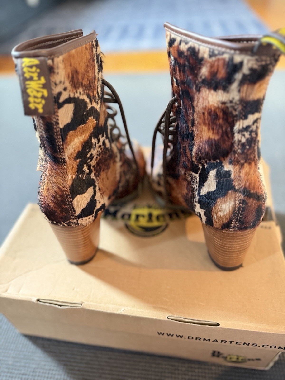 Dr. Martens Women’s Brown Pony Hair Darcie 3.5″ Heel Boots Size US 5 W
