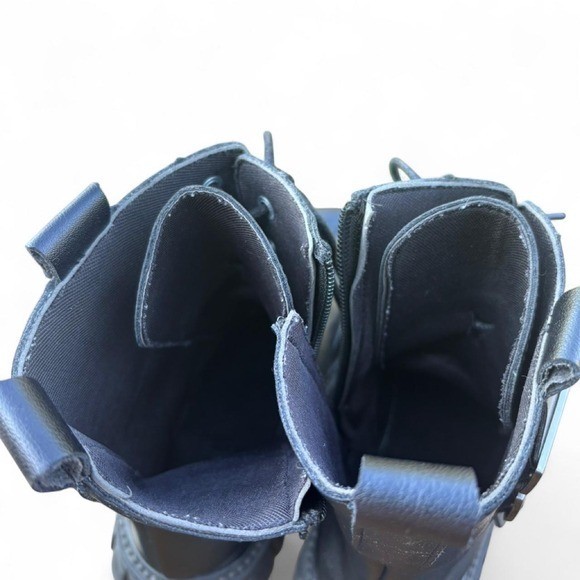 Woman’s black punk boots