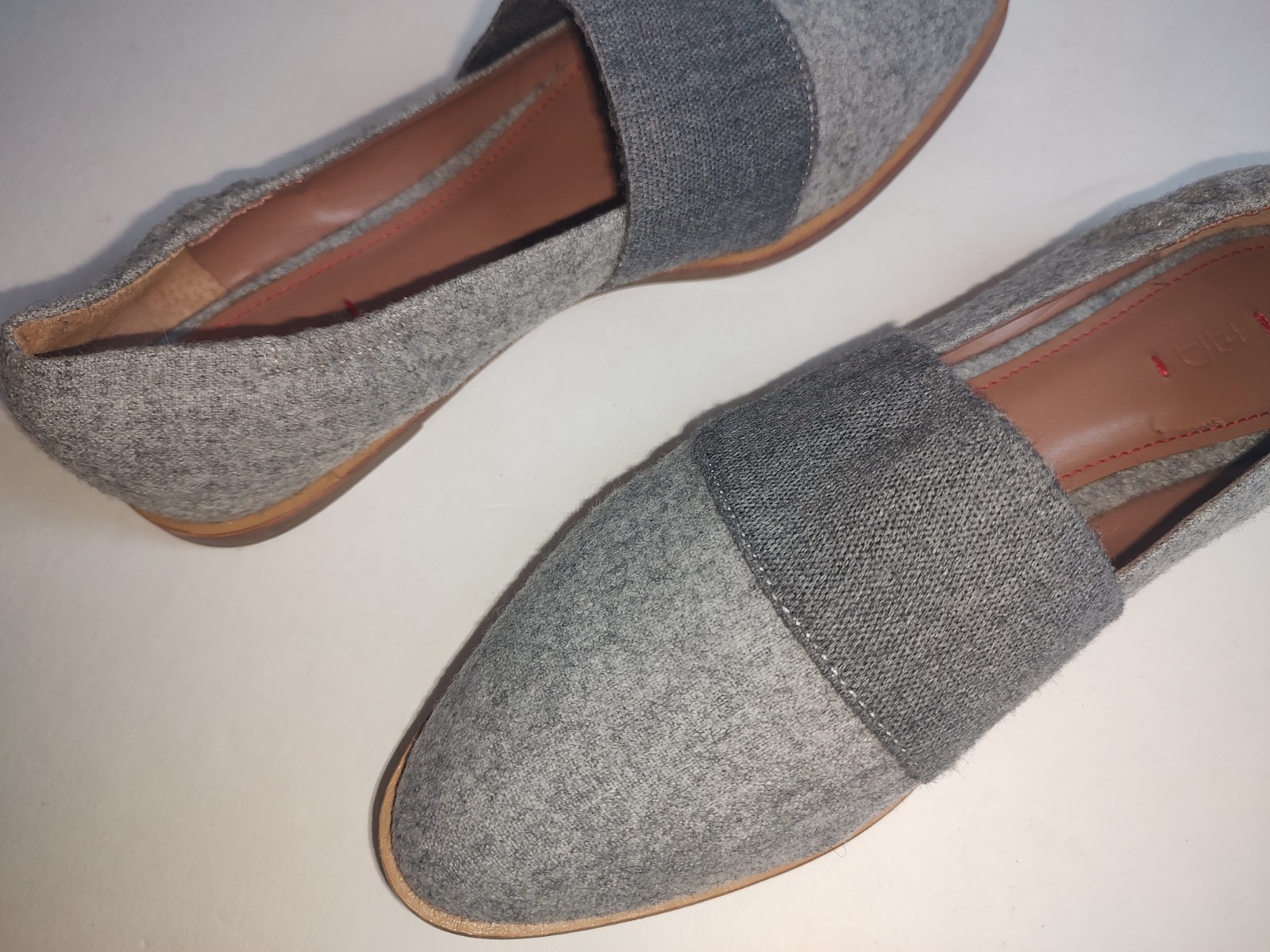 ED Ellen Degeneres Womens Karlin Grey Felted Wool Flats Shoes Slip On Shoes 8.5