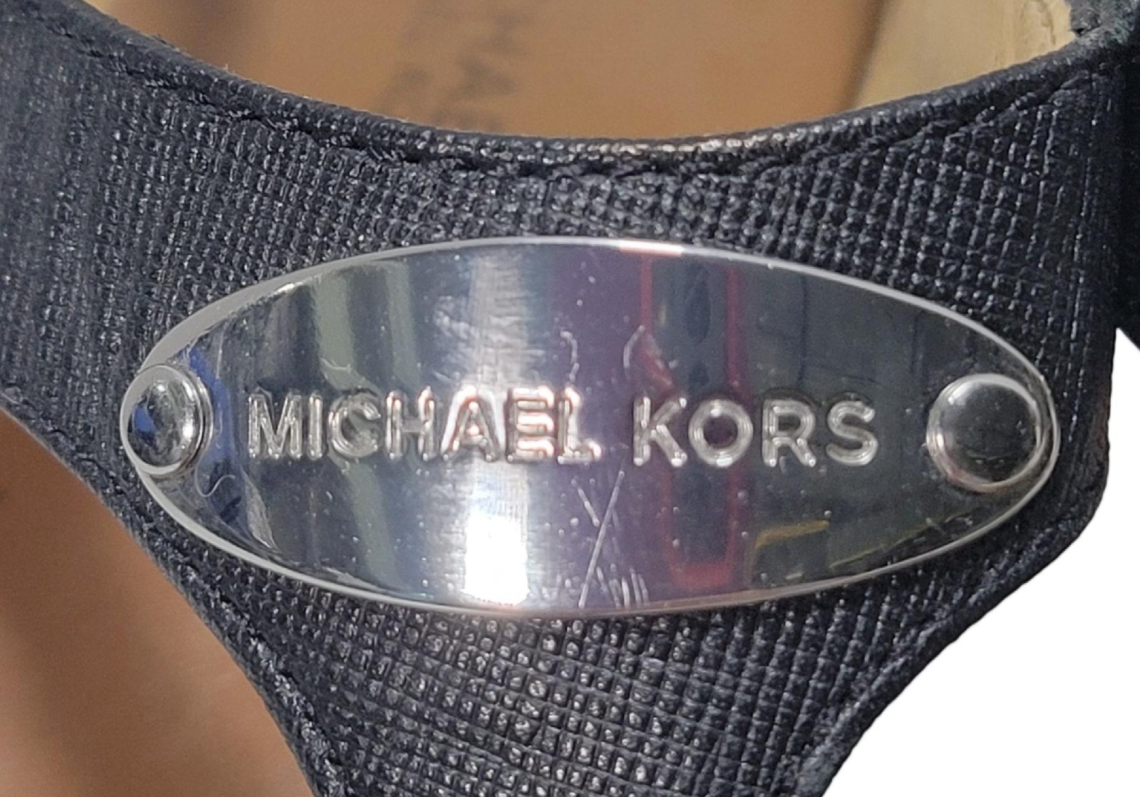 Michael Michael Kors MK Plate Thong Sandals Women’s 7.5 M Black