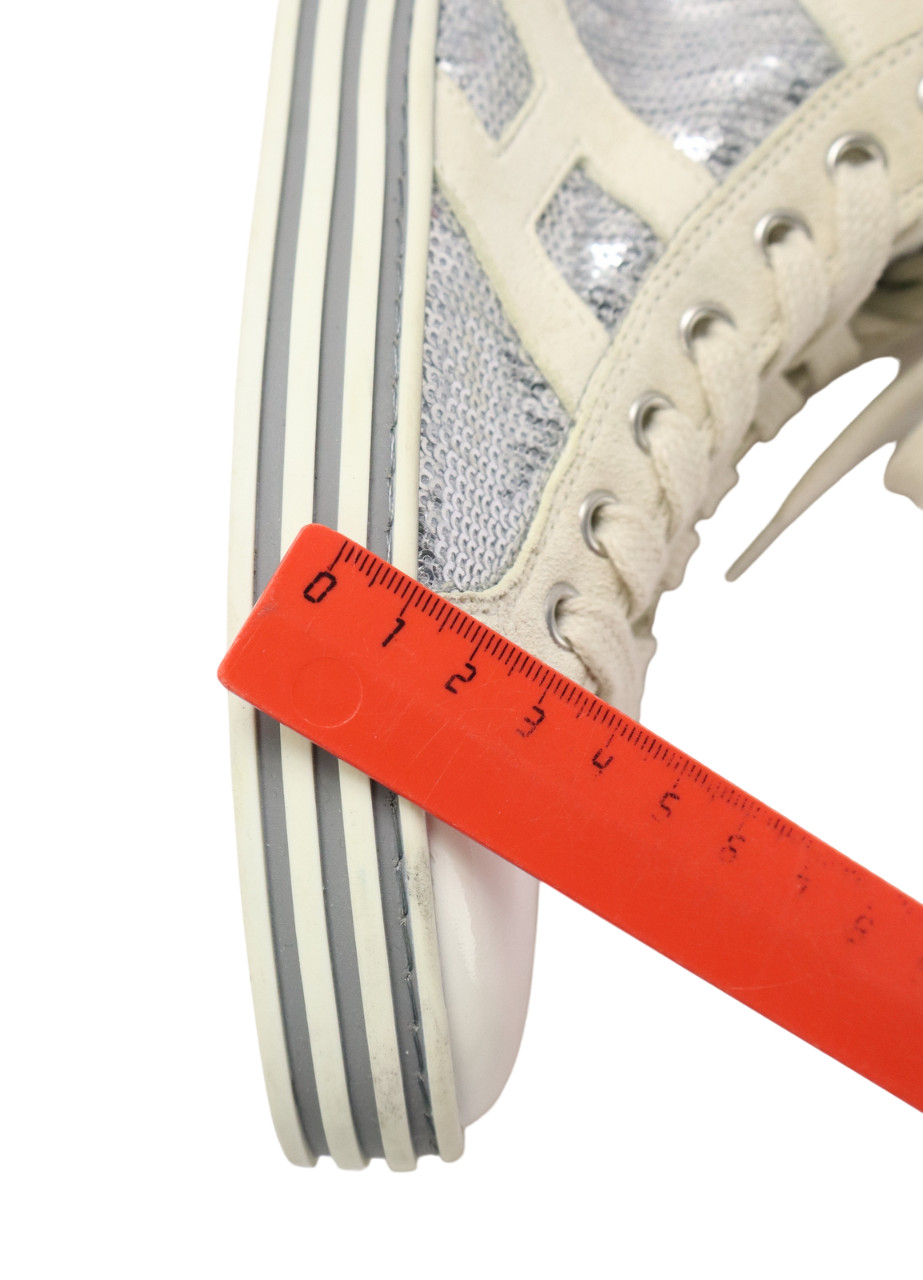 Hogan Sneakers Womens Eu 36 Shiny Ankle Round Lace Up Casual