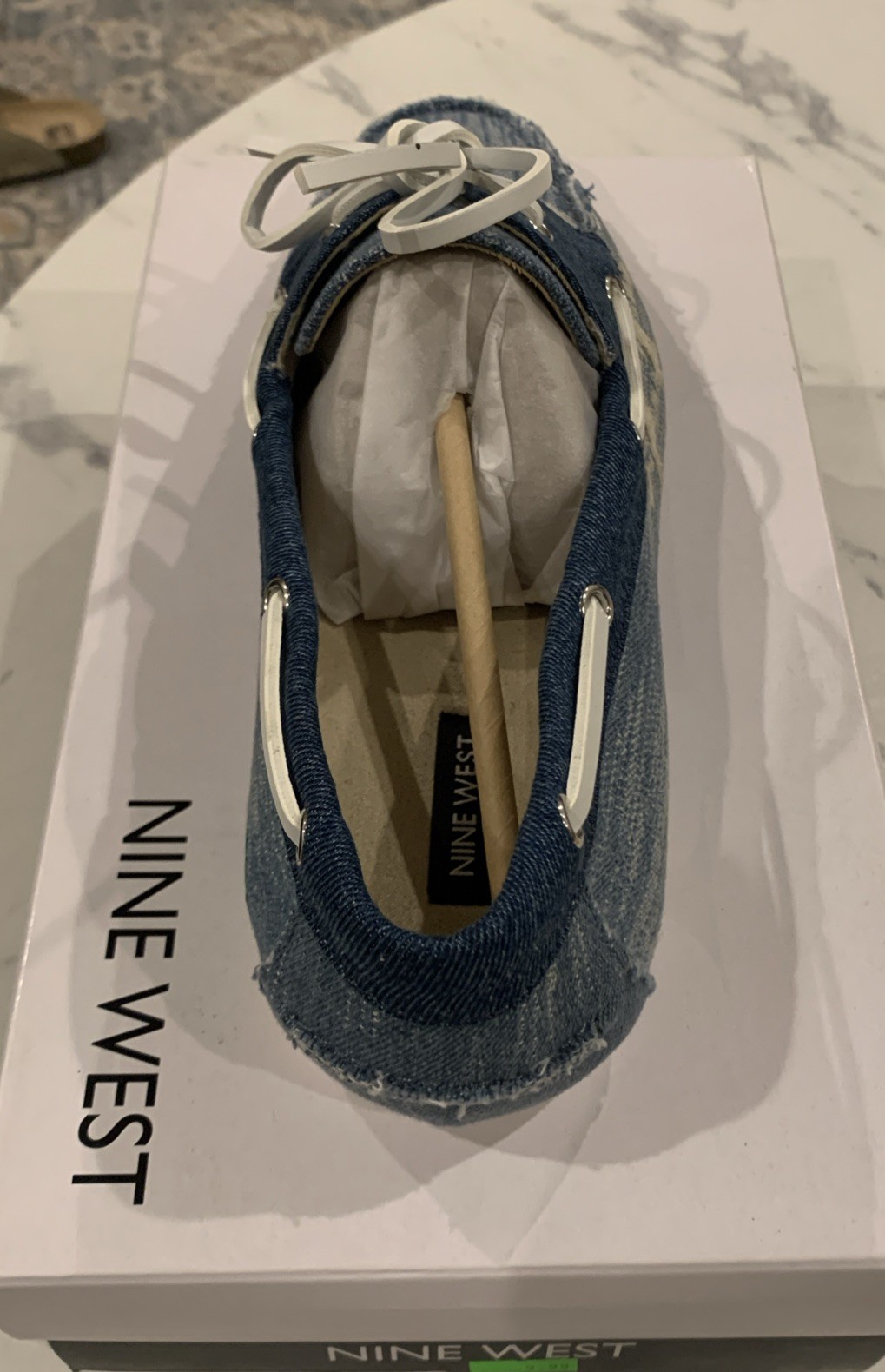 Woman’s Flats Nine West Yacht Loafer Medium Blue 420 Size 10M Free Shipping