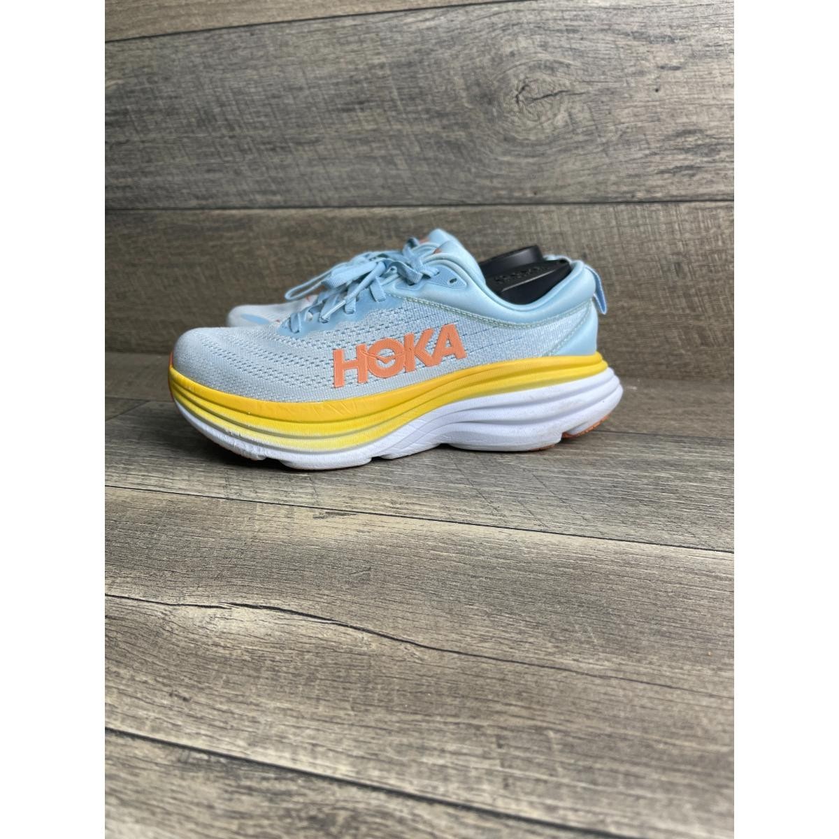 Hoka One One Bondi 8 1127952-SSCA Womens US 9B Running Shoes Summer Song Sneaker