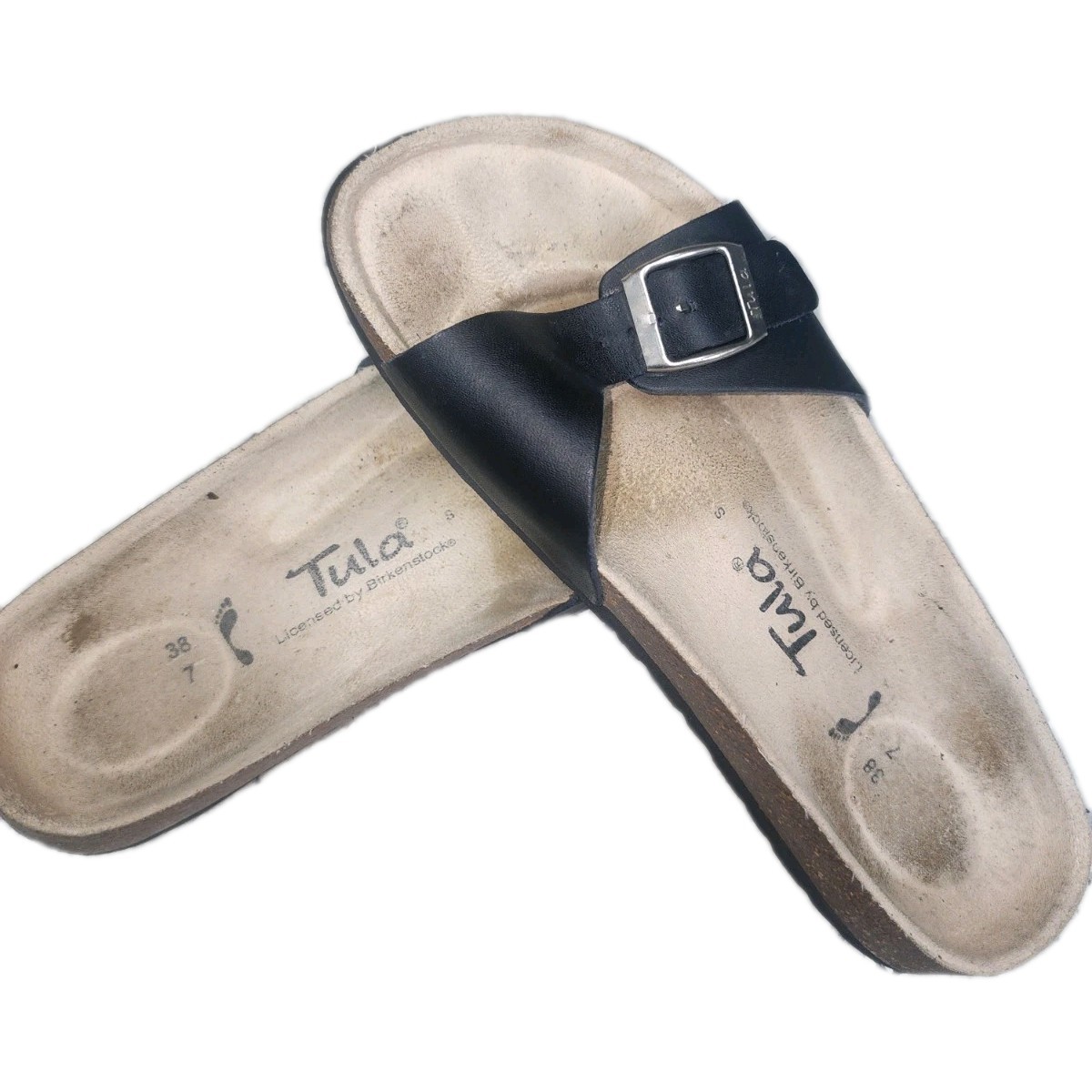 Tula By Birkenstock Madrid Womens Black Slip On Sandal Womens 38/7