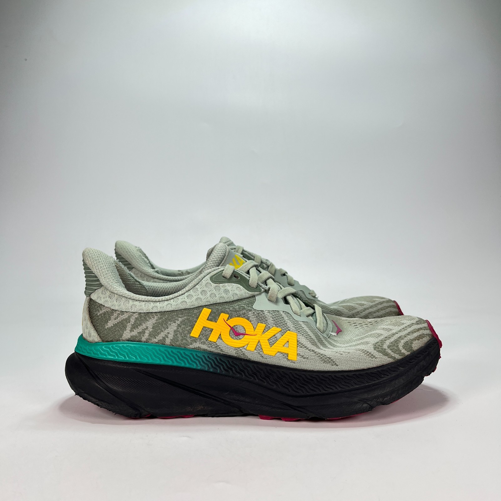 Hoka Challenger 7 Aloe Vera Black Trail Running Shoes 1134498 ACK Women’s 8.5B
