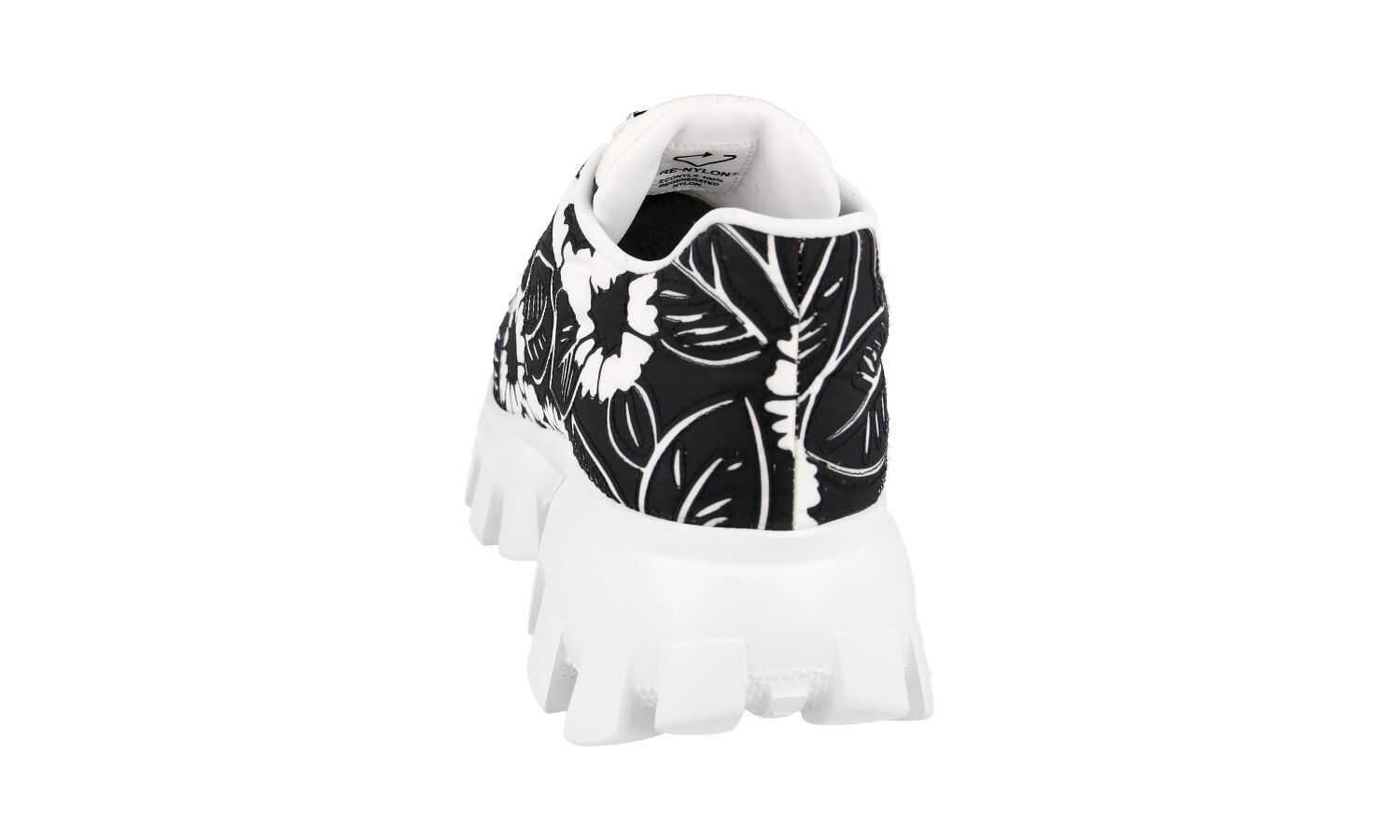 PRADA Flower Cloudburst Thunder Sneakers – 1E863M Black White – US 6.5 EU 36,5