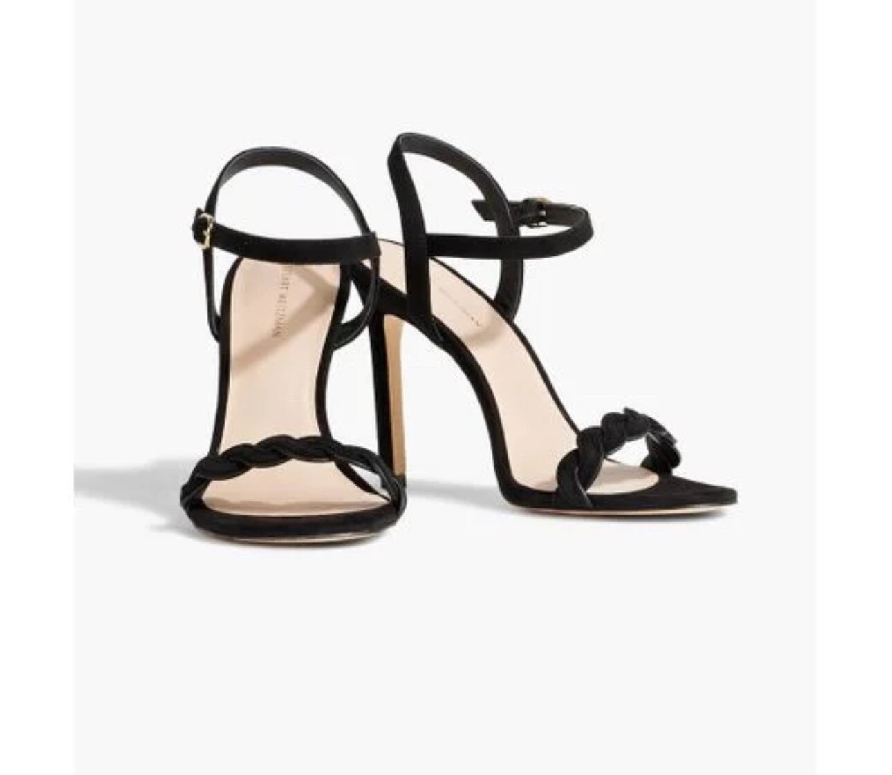 Stuart Weitzman Twistie Sandals Heels Leather Black 11