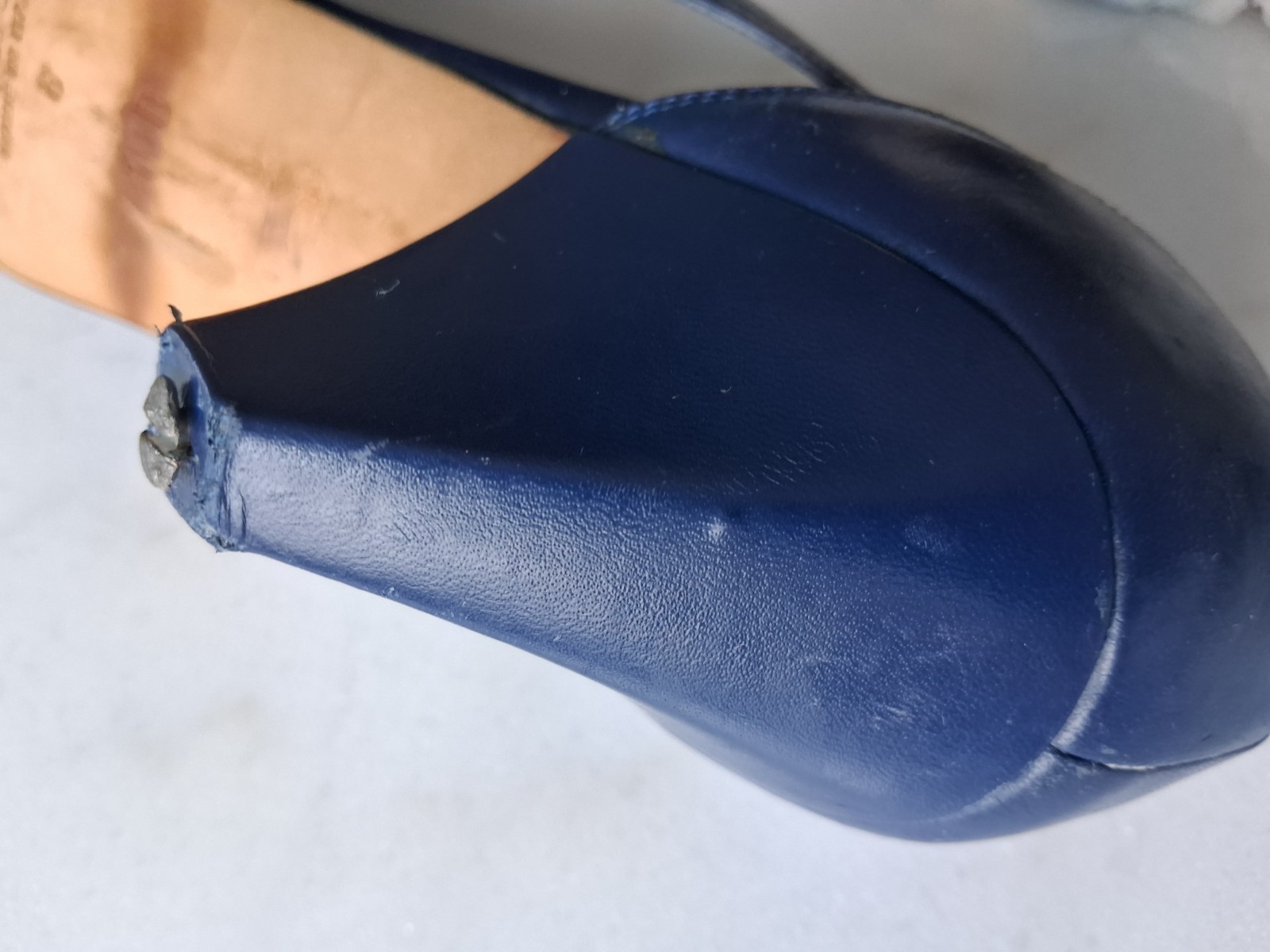 Nickels VTG Italian Leather Shoes 2.5 in. Heels Royal Blue Sz 10 B Cut Out Sides