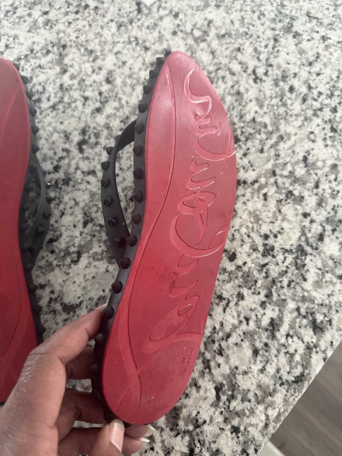 Christian Louboutin Donna Spike Flip Flops size 40