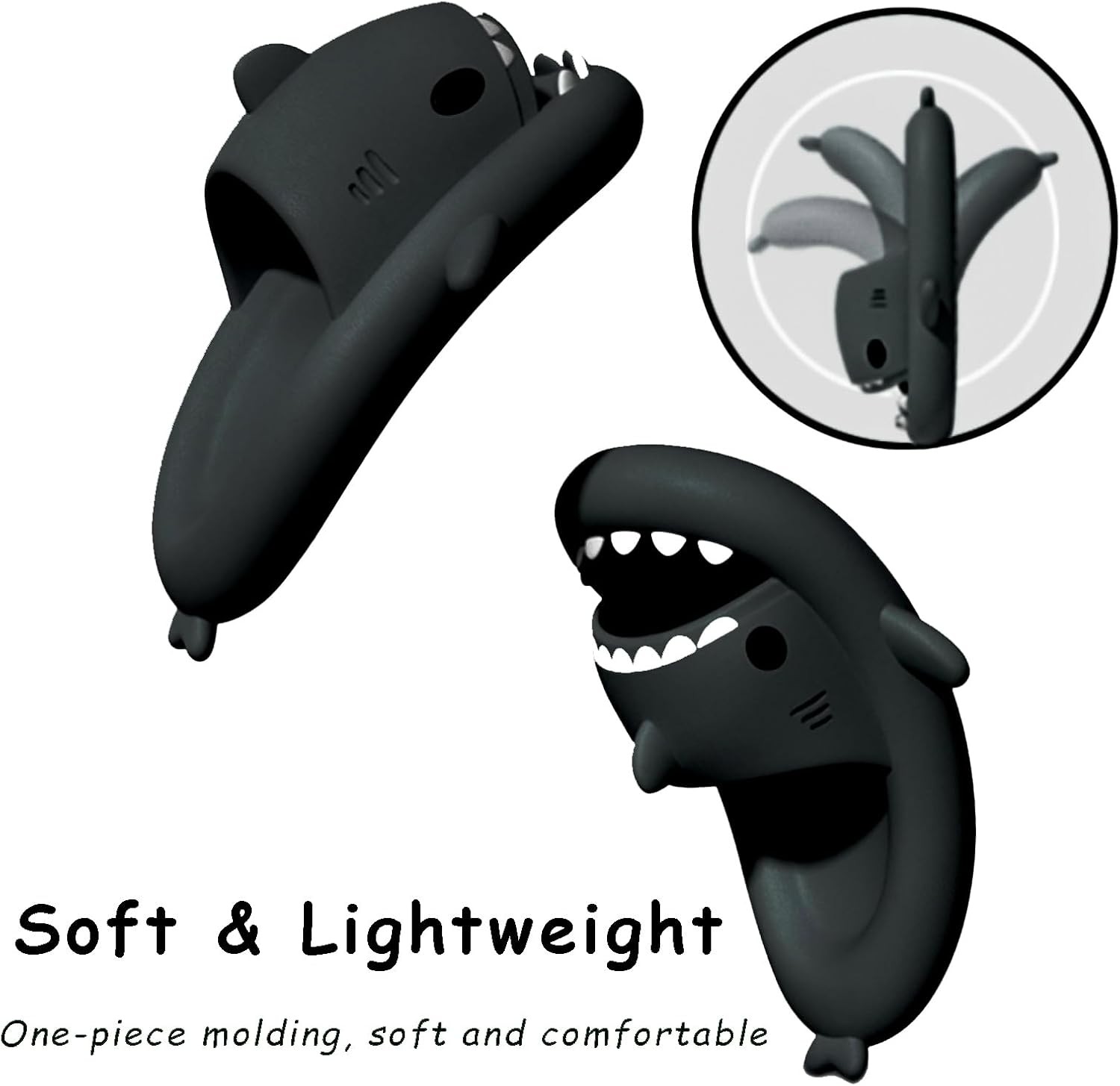 Shark Slides for Women and Men, Cute Shark Slippers Adult Youth Cloudy Summer So
