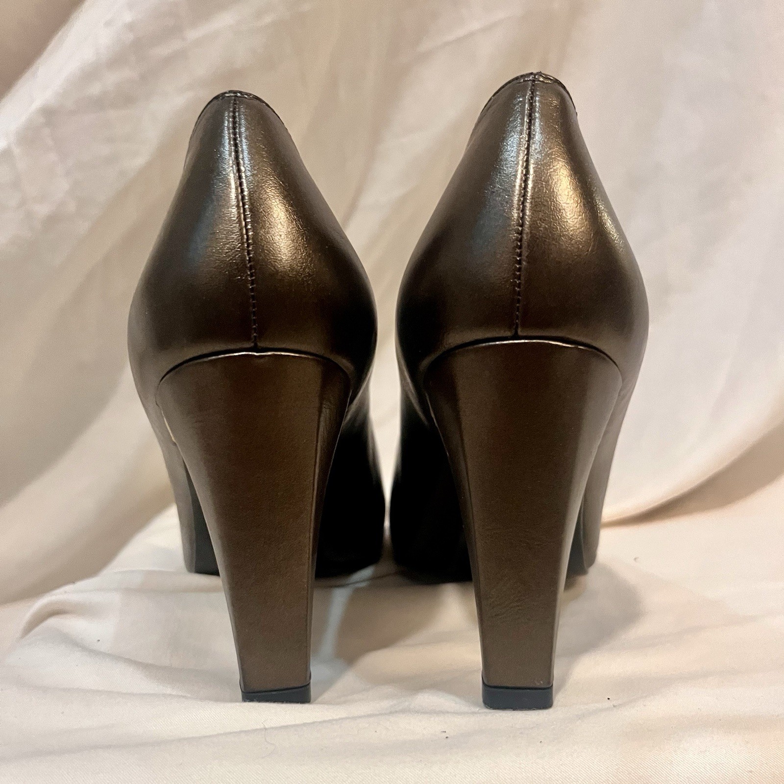 Stuart Weitzman Bronze Metallic Leather High Heel Pumps, Vintage