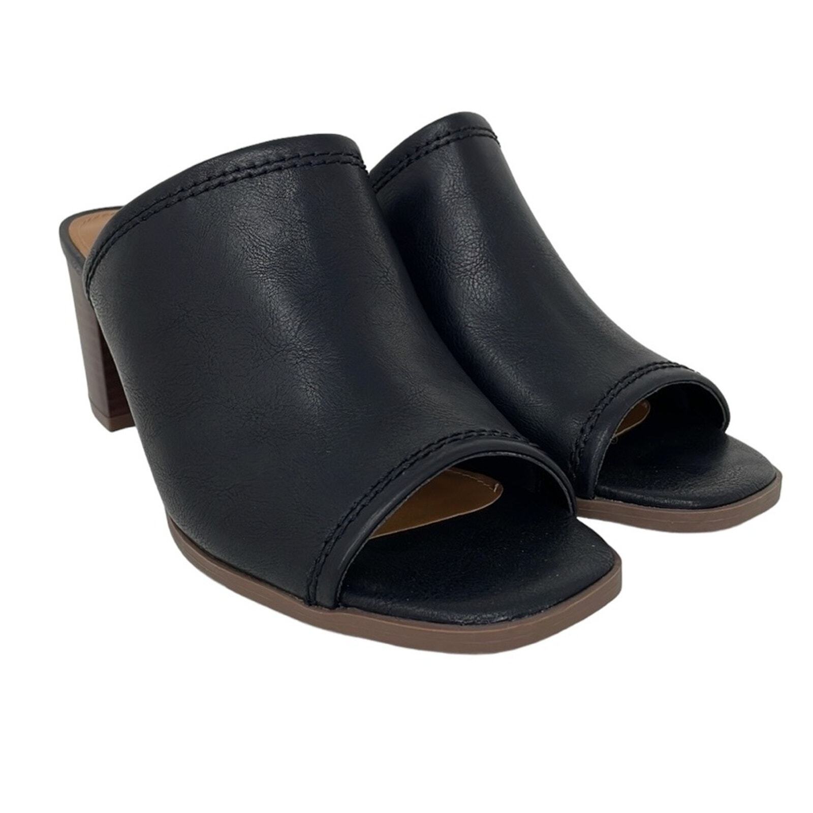 a.n.a Sandals Shoes Heels NWT Open Toe Black Size 6.5 6 1/2