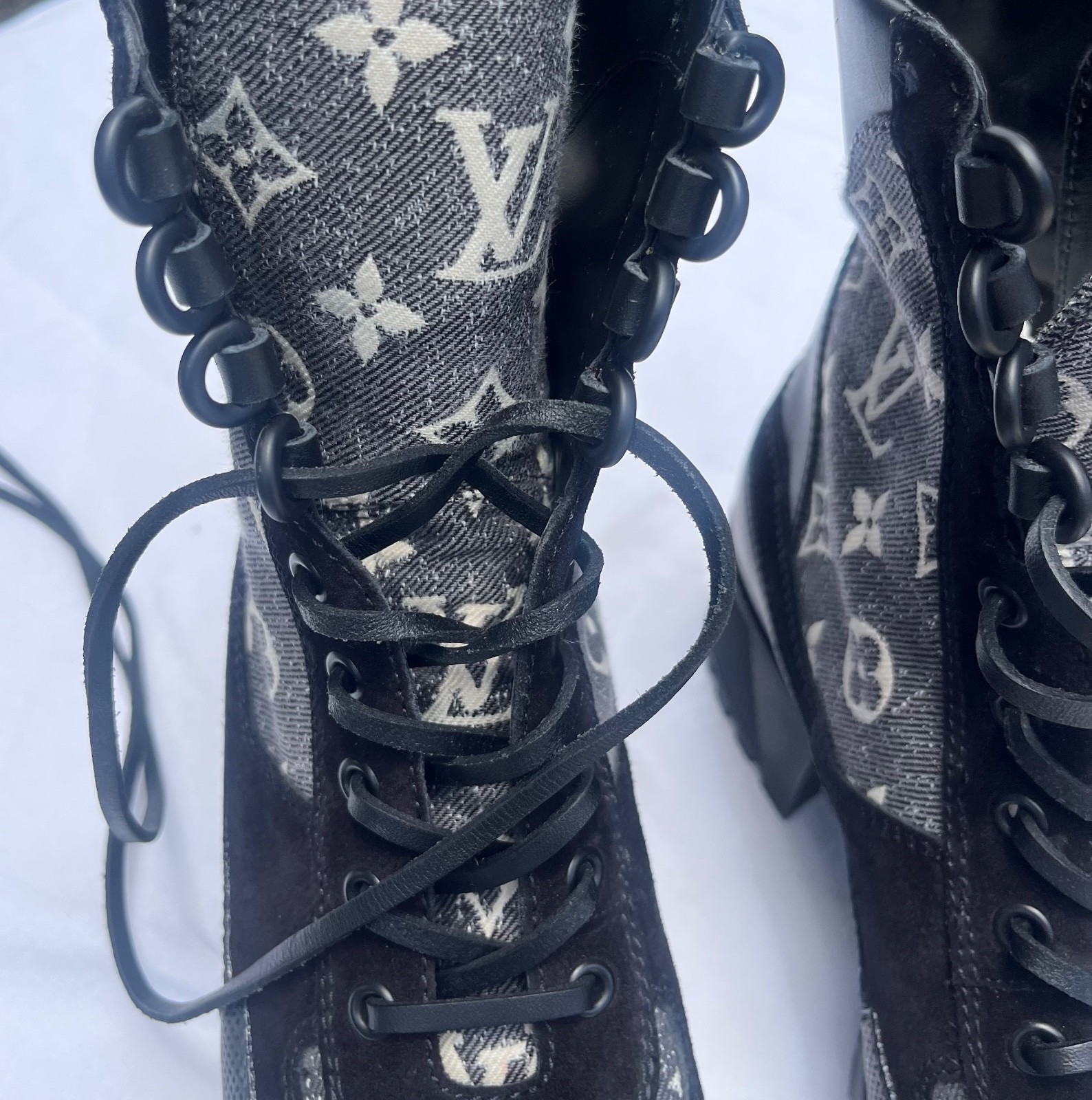 Louis Vuitton Denim Desert Boots